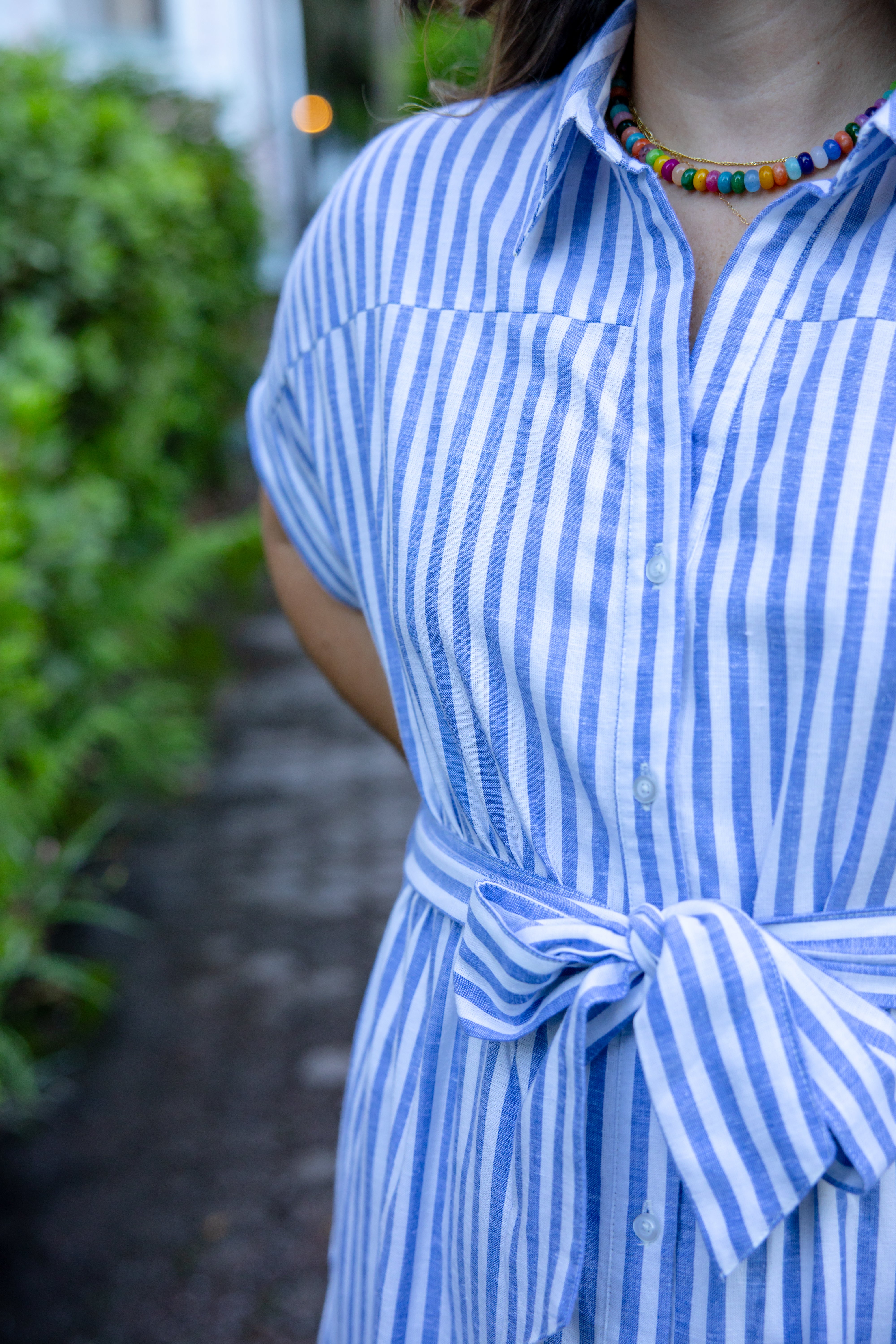 Blue Striped Midi