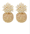 Bead PomPom Pineapple Earrings