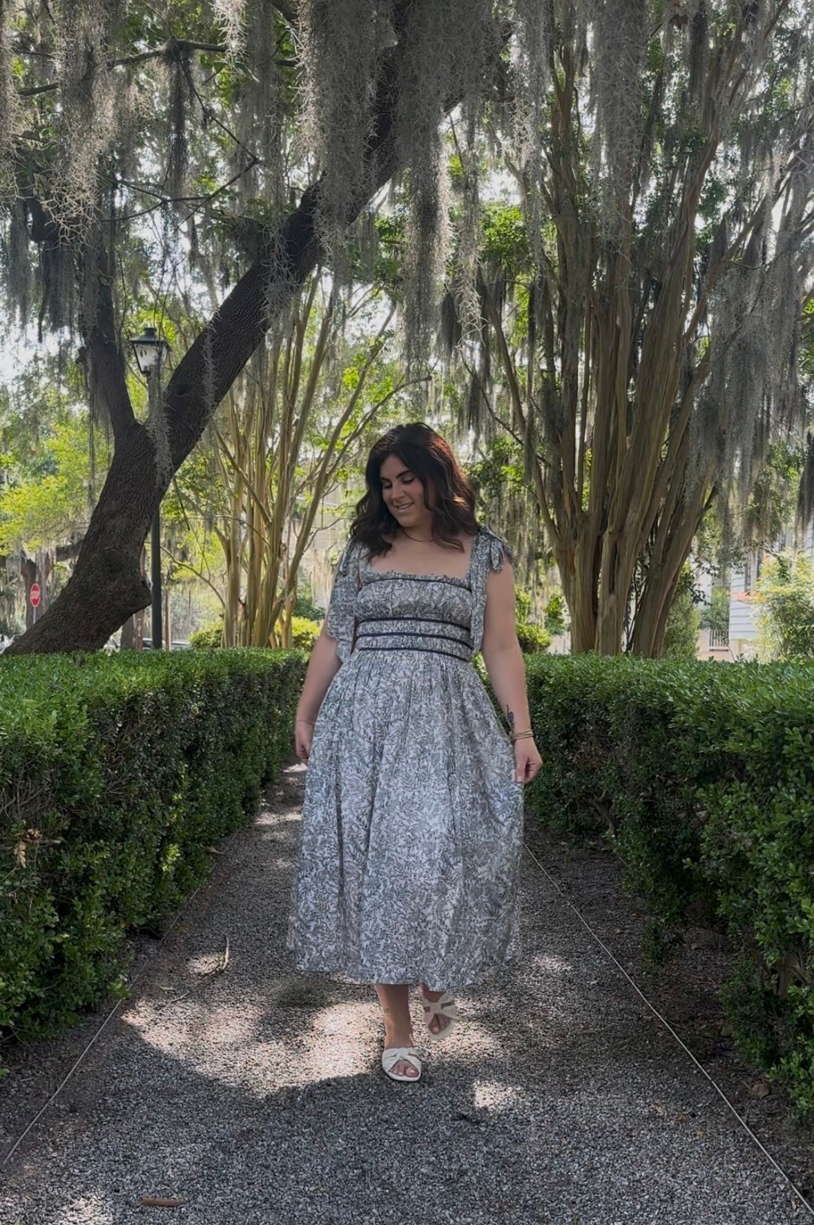 Navy Floral Midi