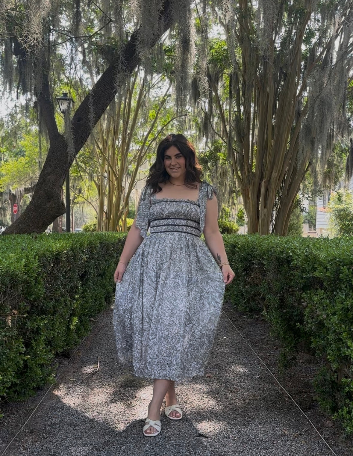 Navy Floral Midi
