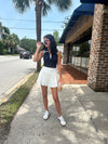 Navy Collard Contrast Tank