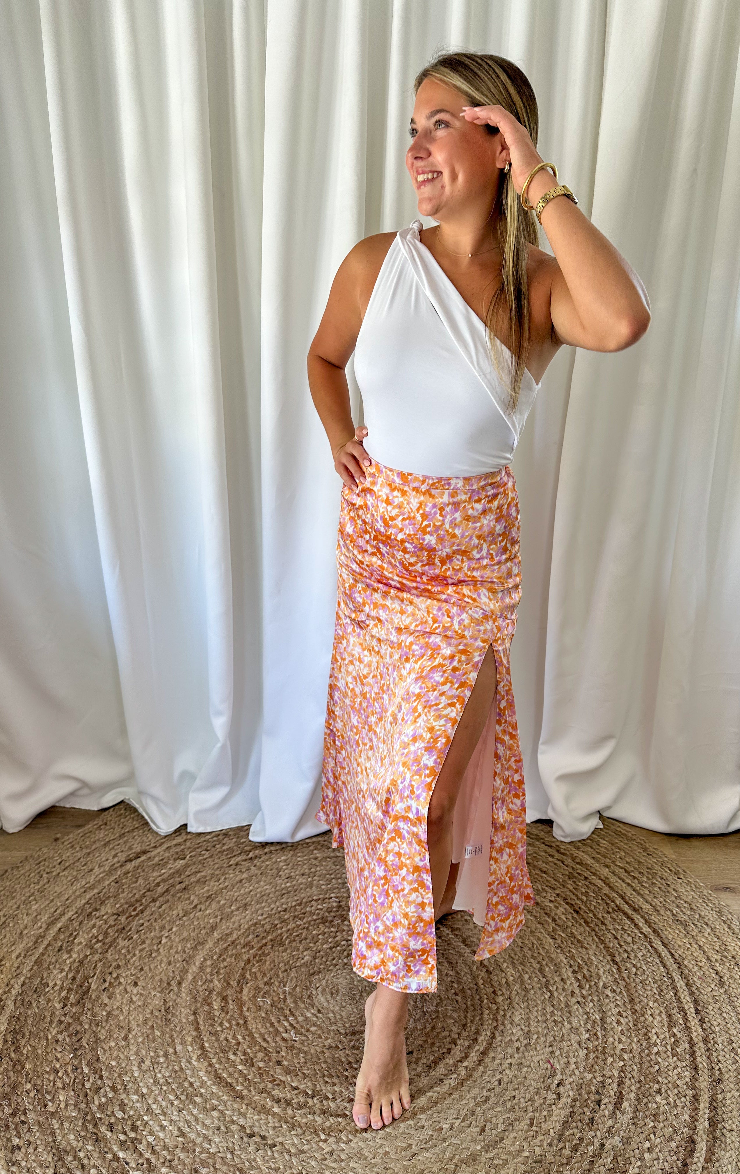 Orange and Lilac Maxi Skirt – Rootedclothingcompany