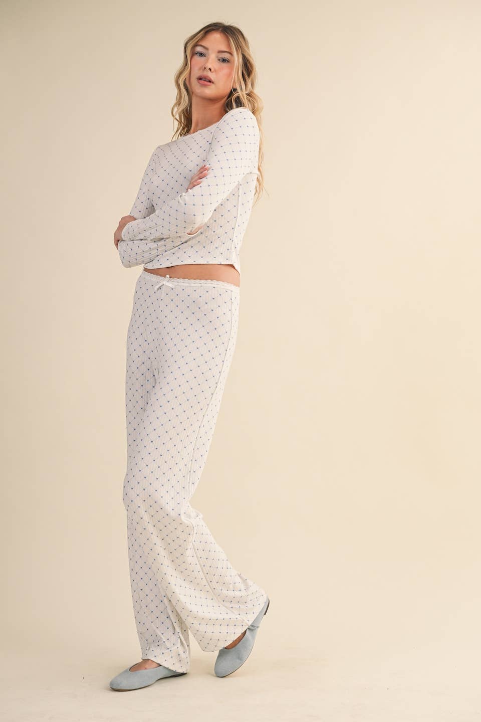 Heart Pointelle Lounge Set