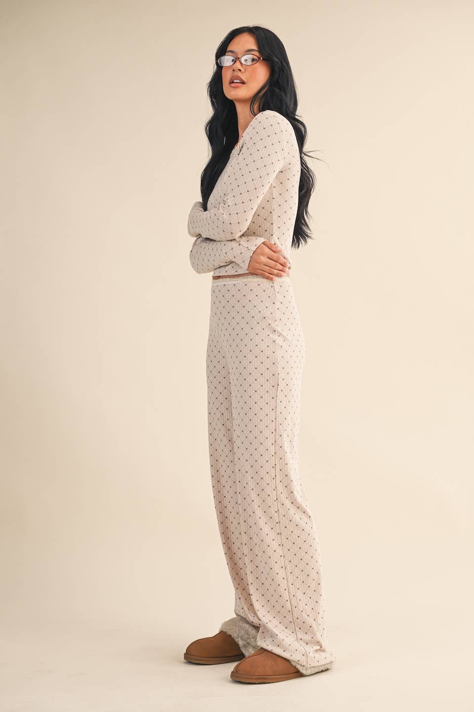 Heart Pointelle Lounge Set