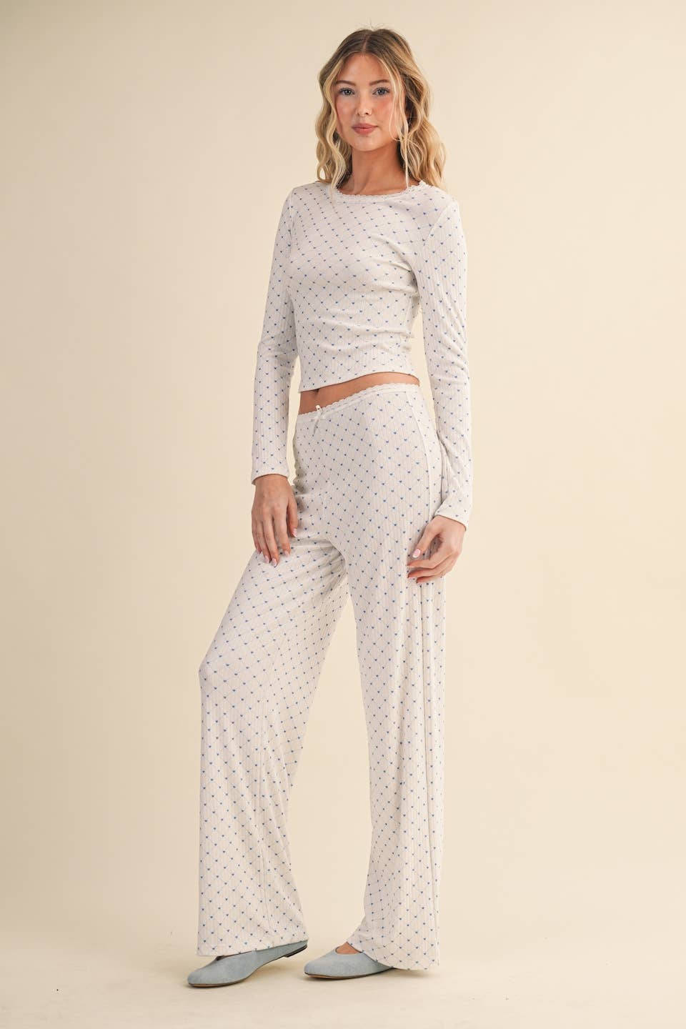 Heart Pointelle Lounge Set