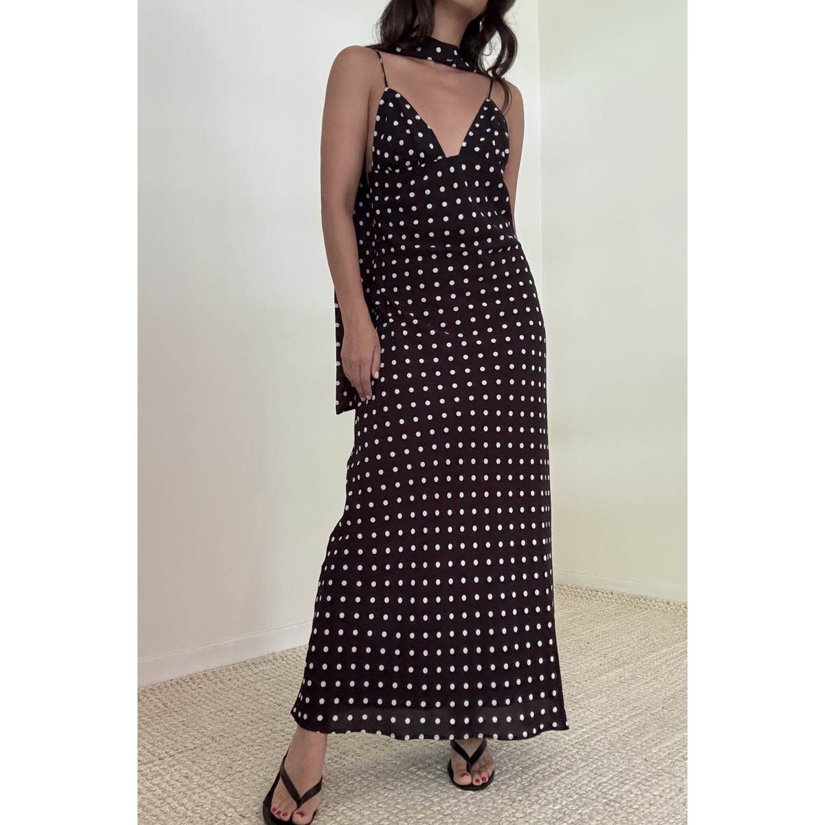 Polka Dot Chiffon Maxi