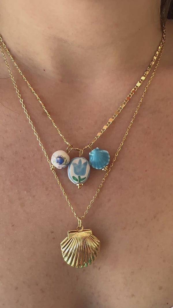 Clam Locket Layered Necklace